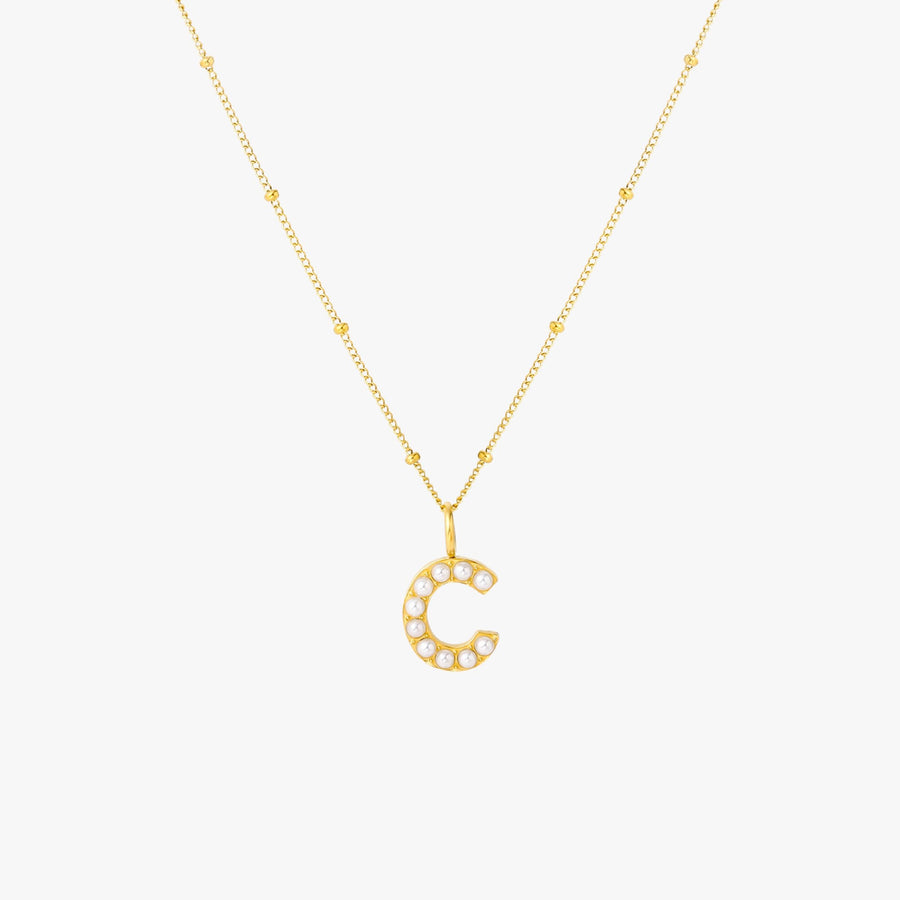 Pearl Initial Necklace