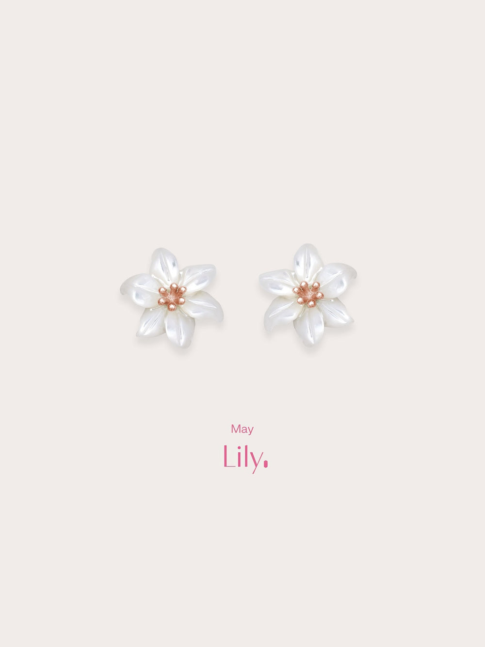 Carved Lily Stud Earrings