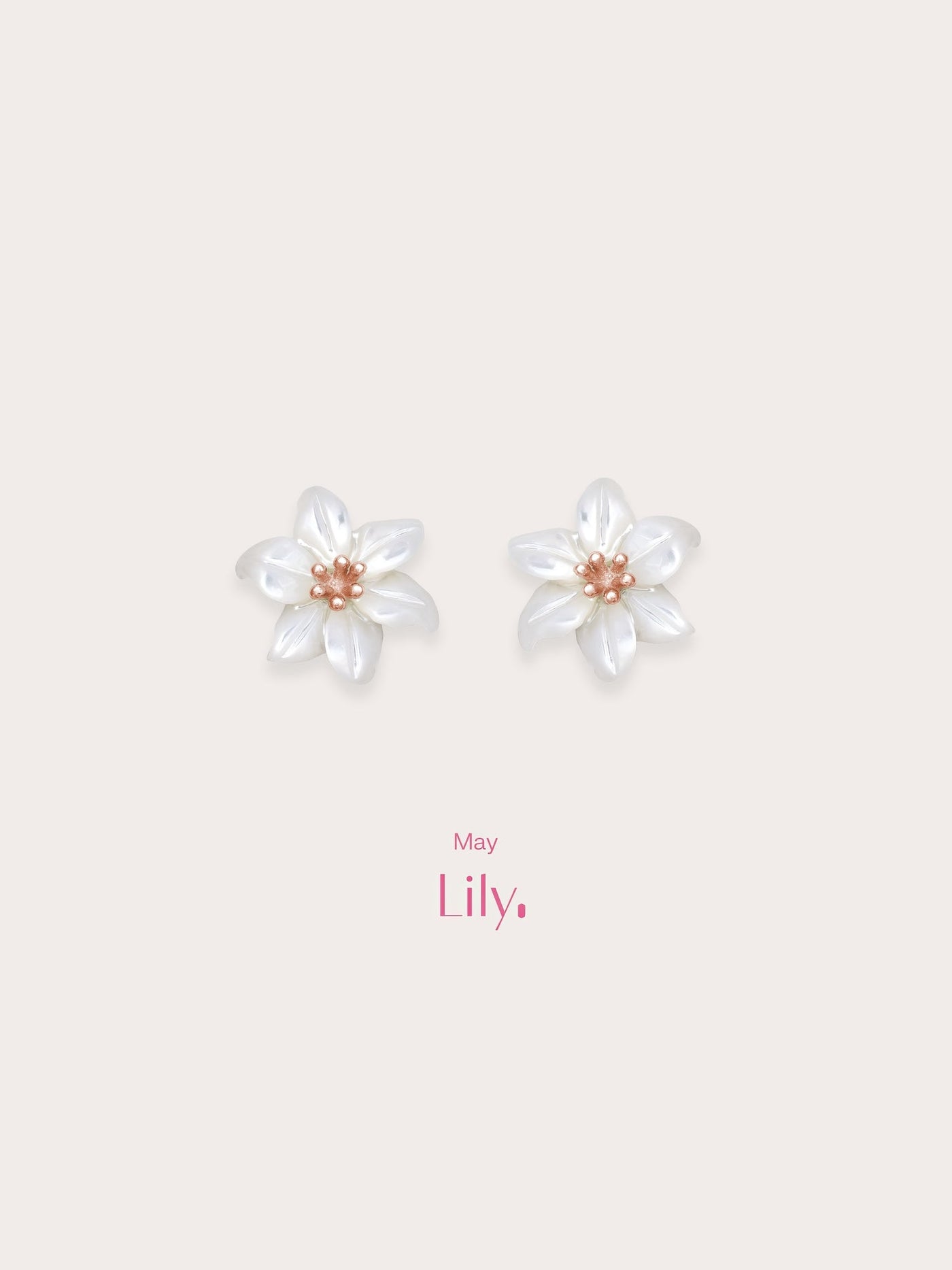 Carved Lily Stud Earrings