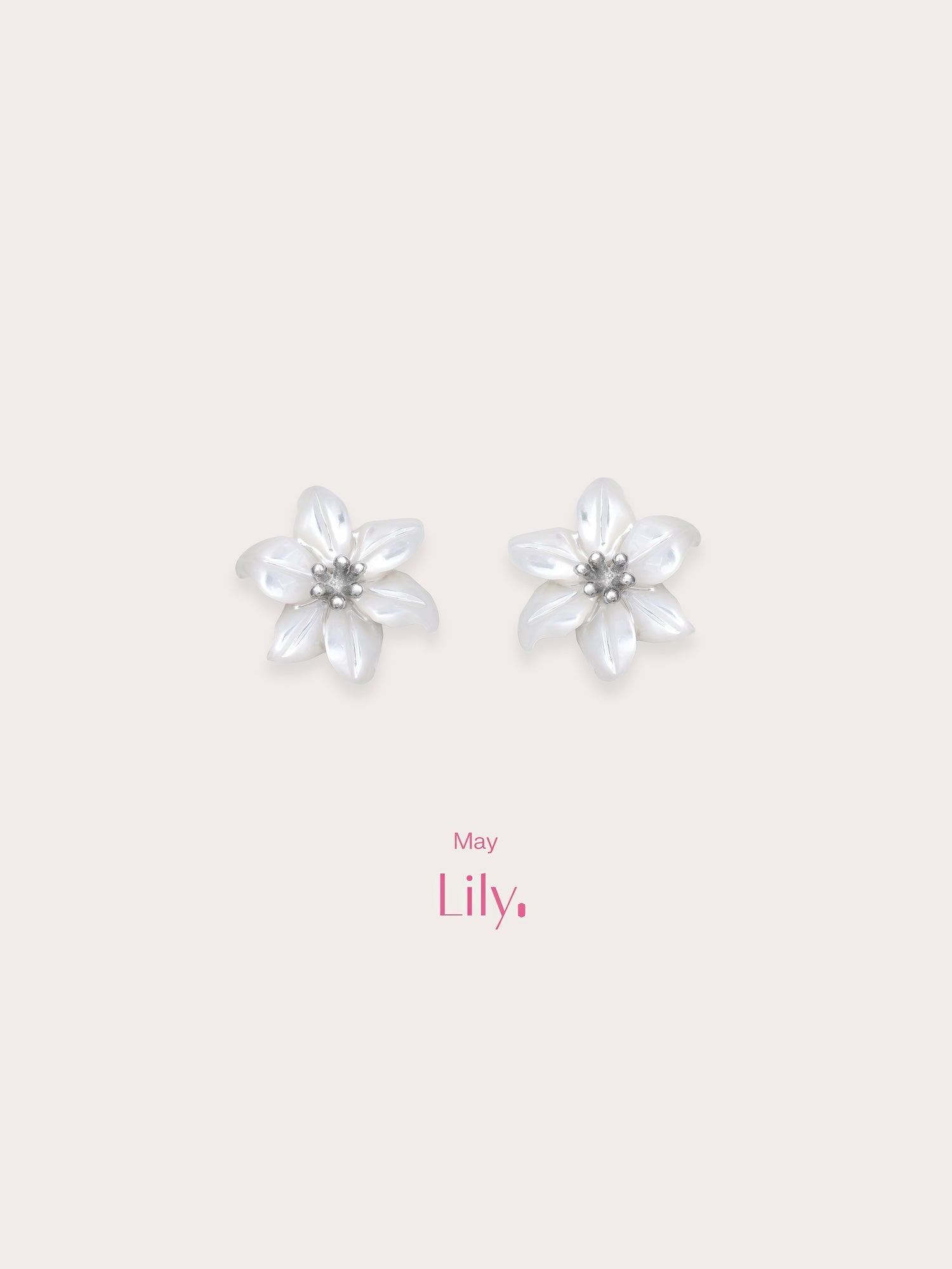 Carved Lily Stud Earrings
