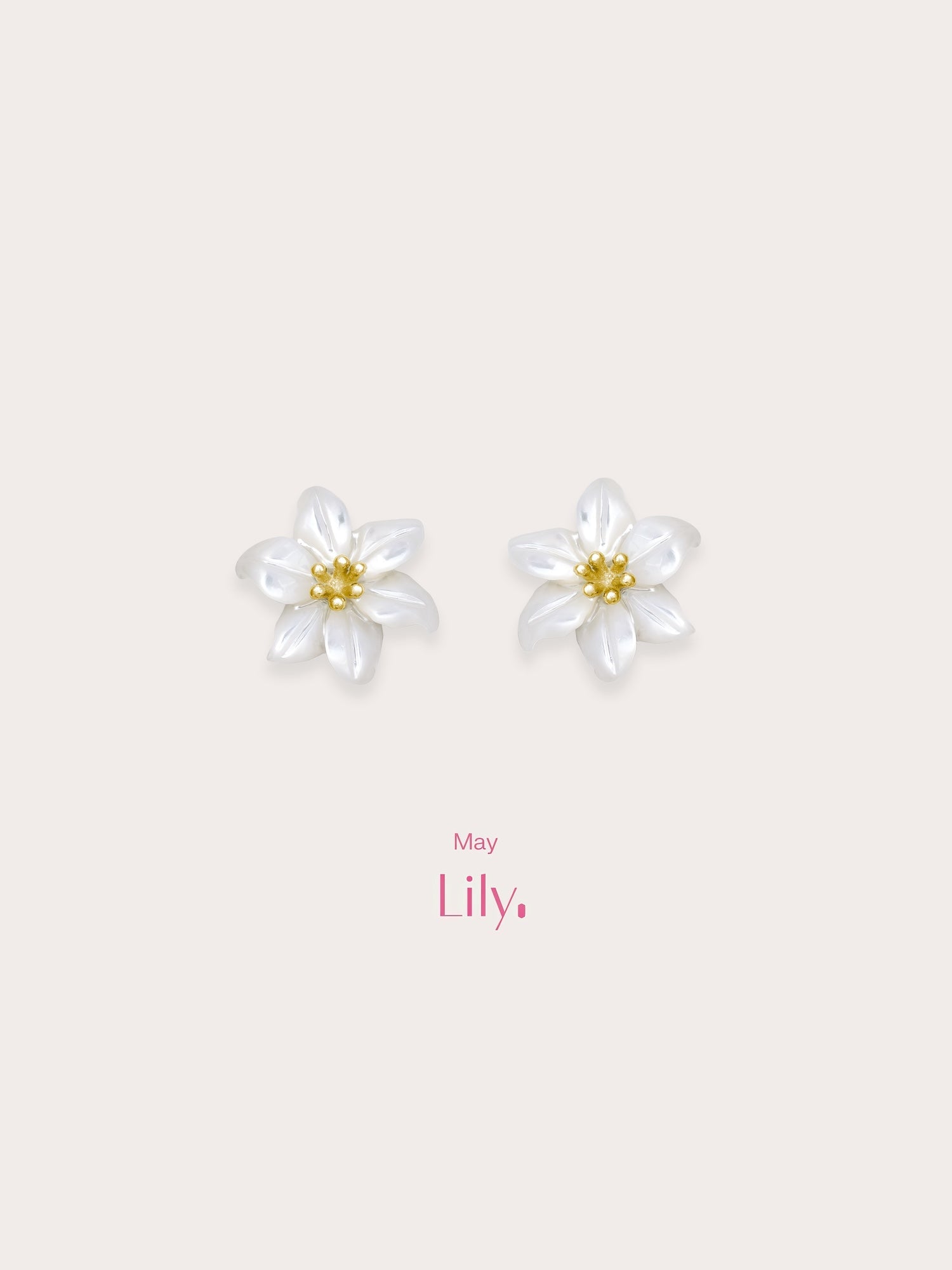 Carved Lily Stud Earrings