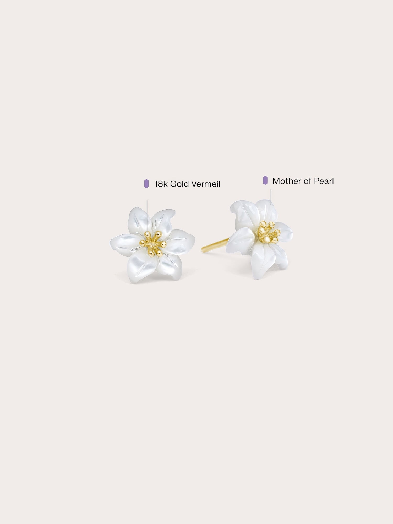 Carved Lily Stud Earrings