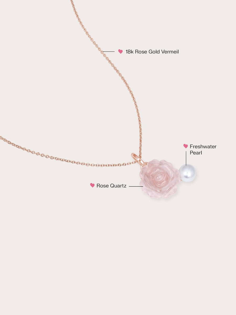 Carved Peony Necklace