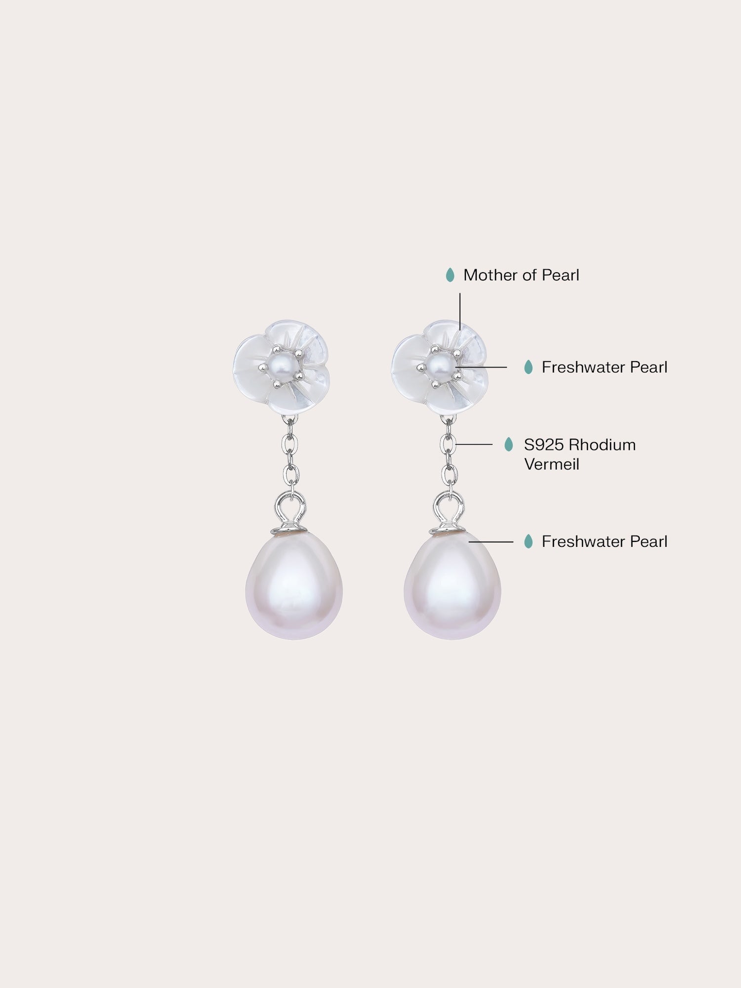 Carved Snowdrop Drop Earrings