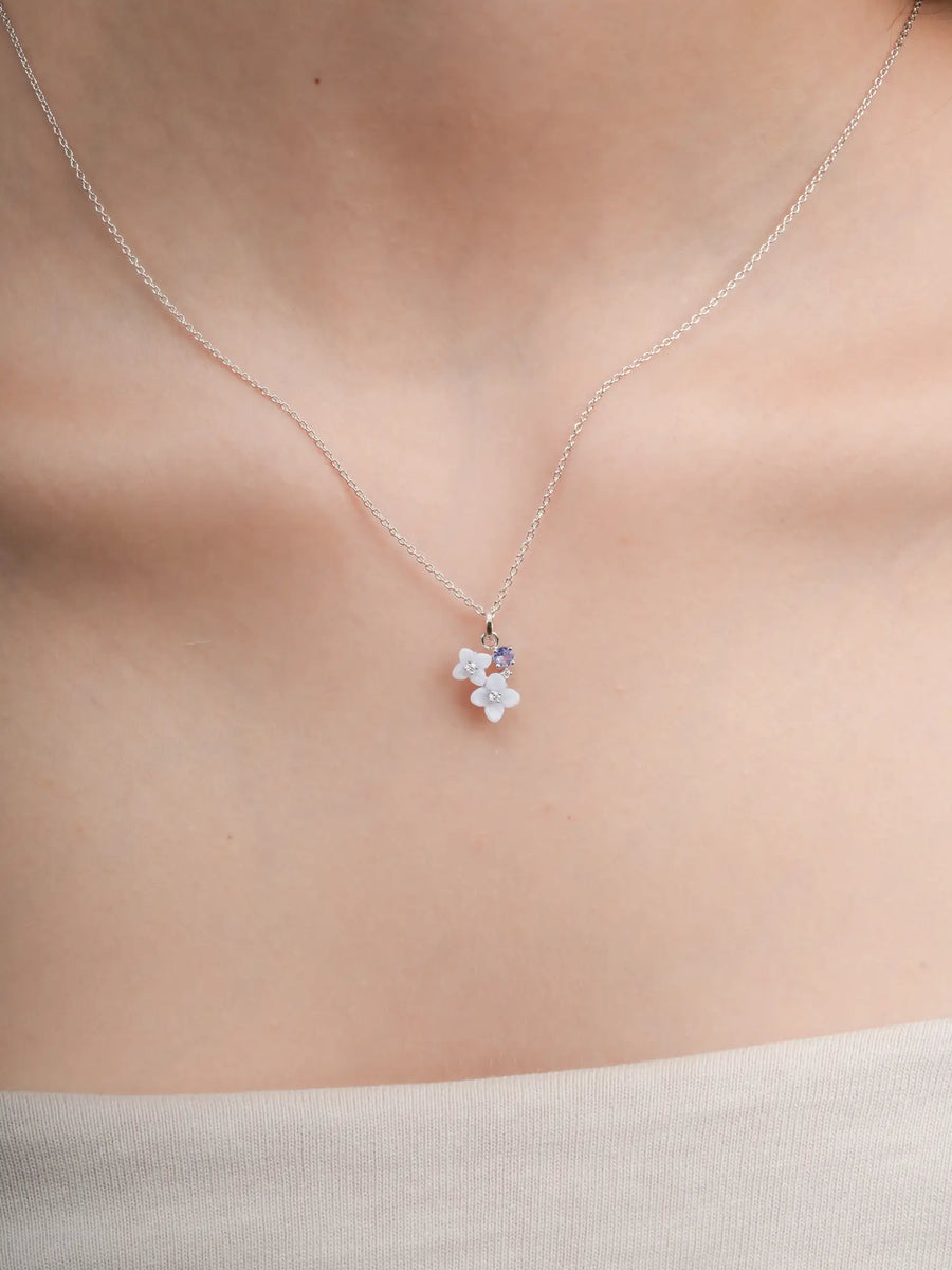 Carved Hydrangea Cluster Necklace