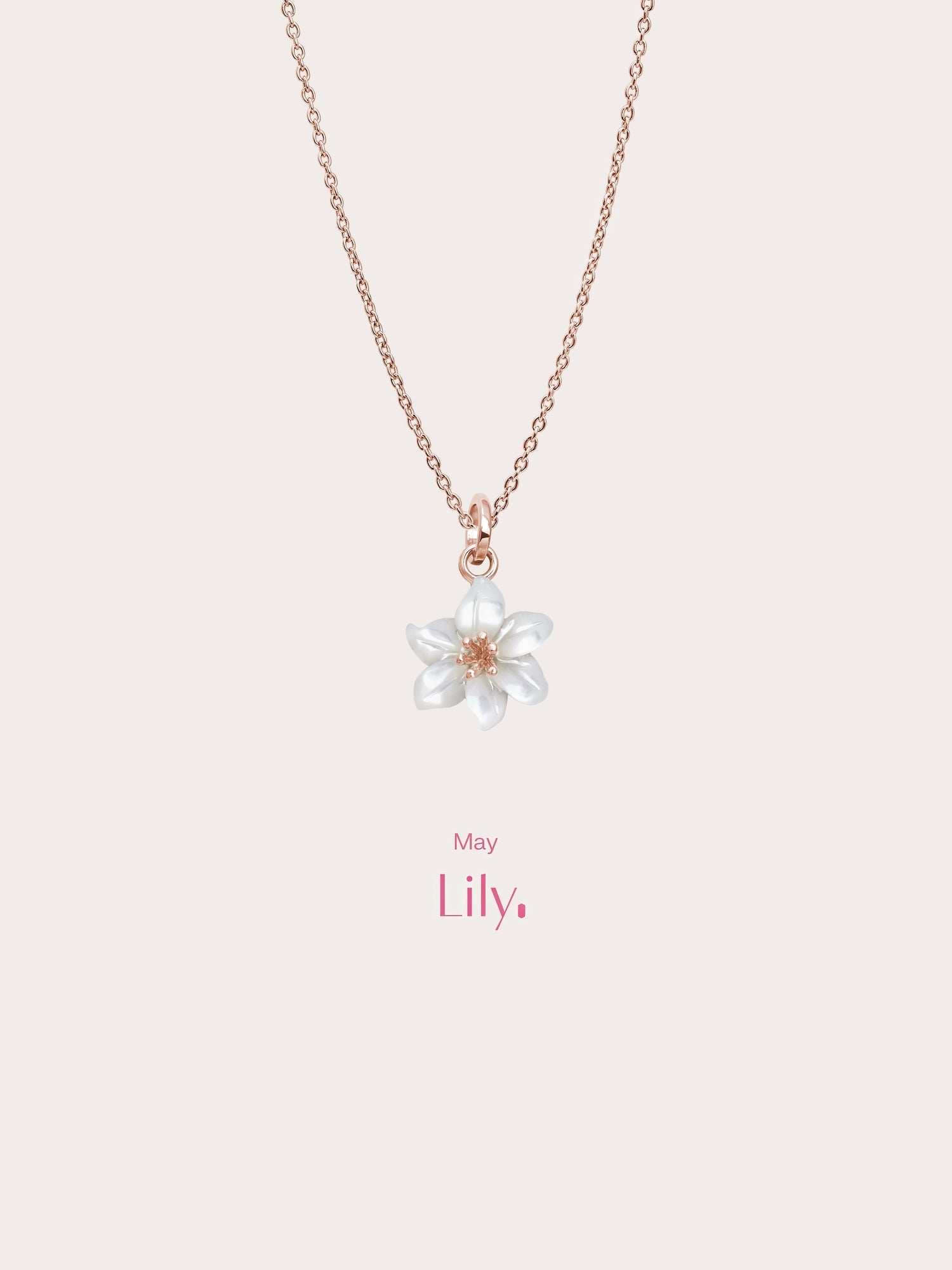 Carved Lily Necklace