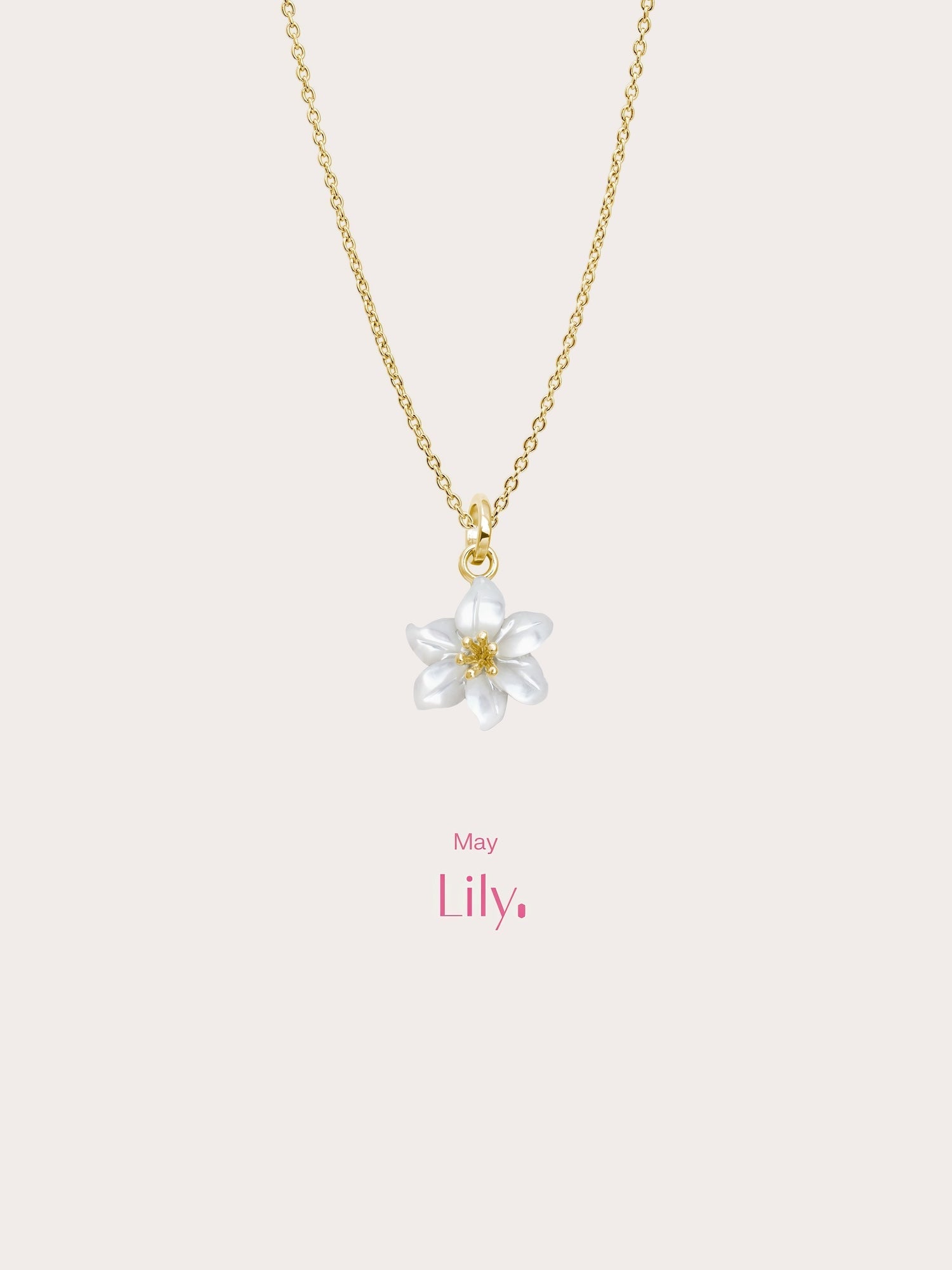 Carved Lily Necklace