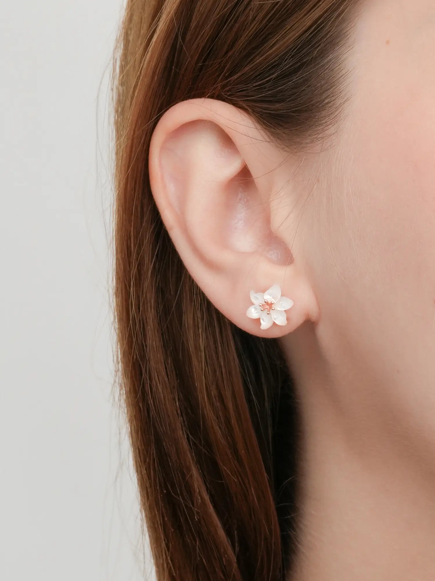 Carved Lily Stud Earrings