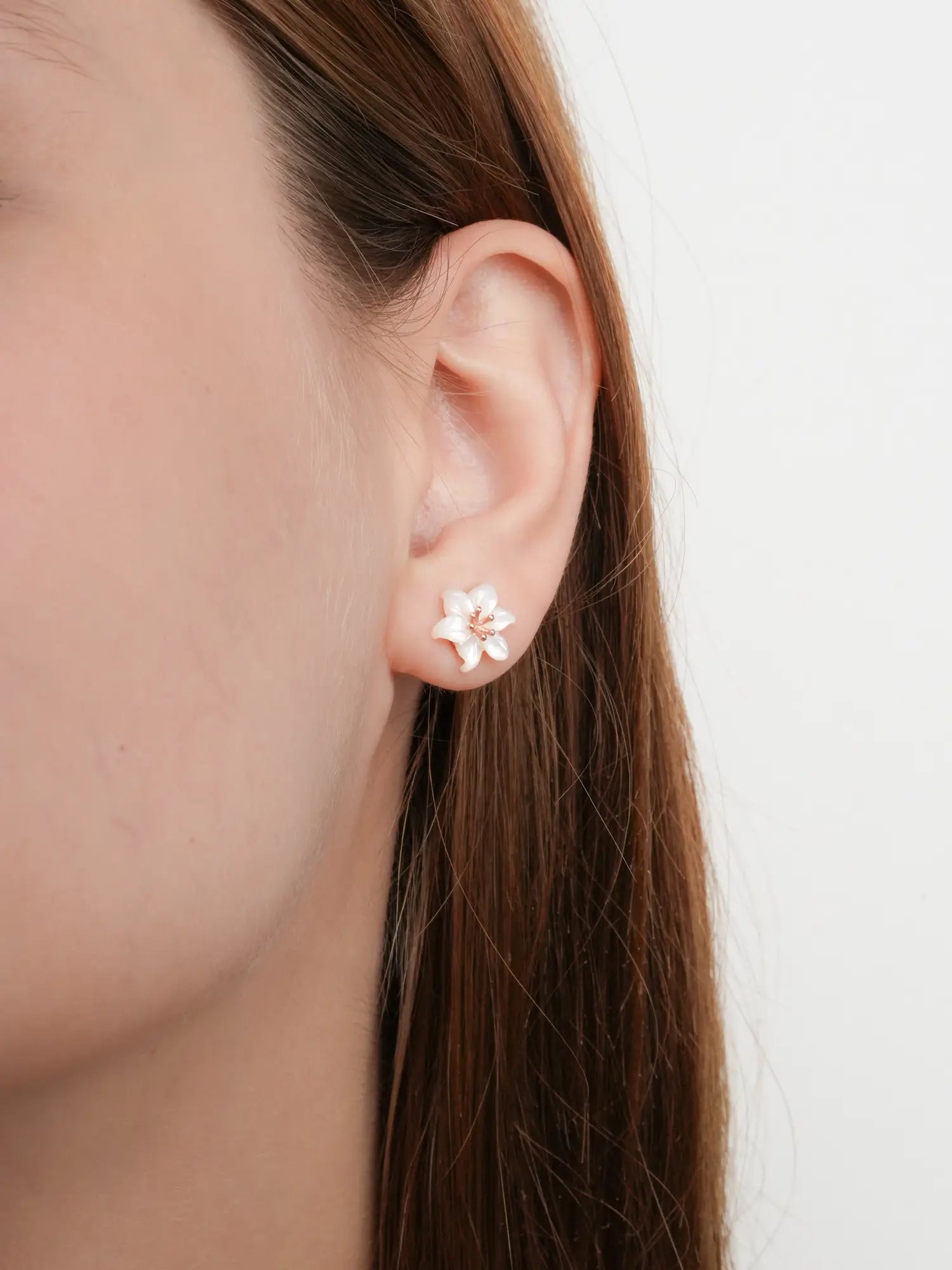 Carved Lily Stud Earrings