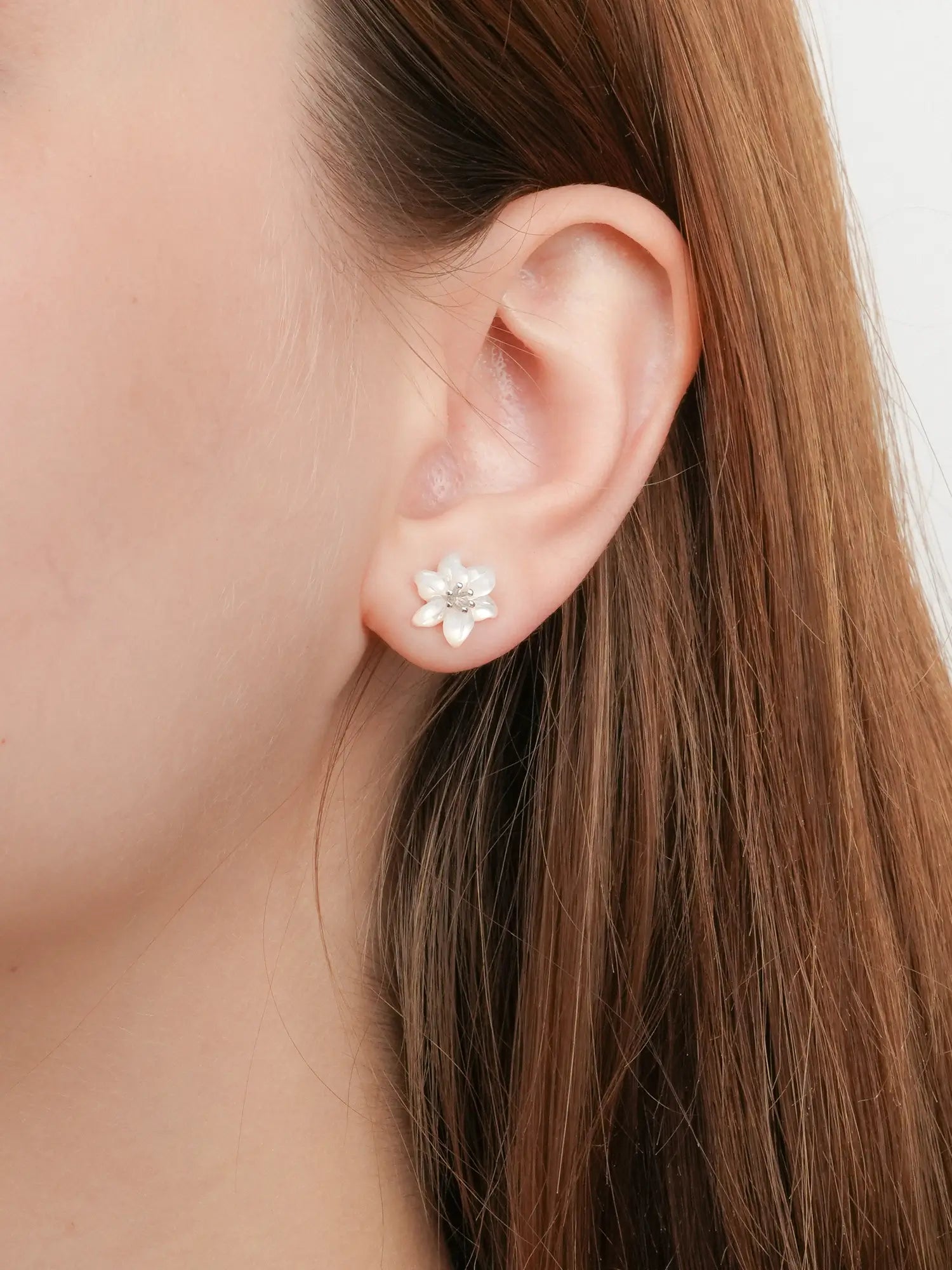 Carved Lily Stud Earrings