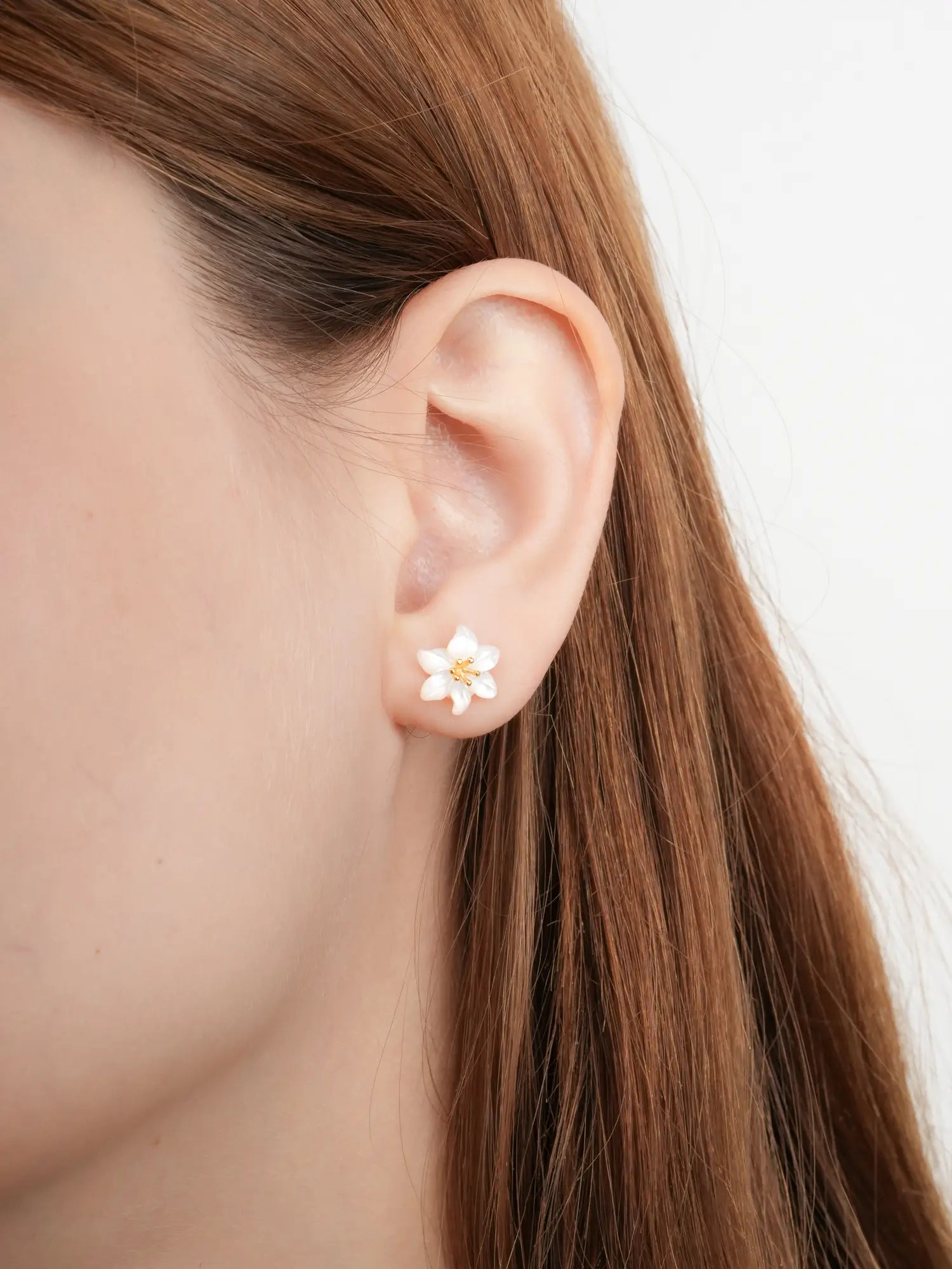 Carved Lily Stud Earrings