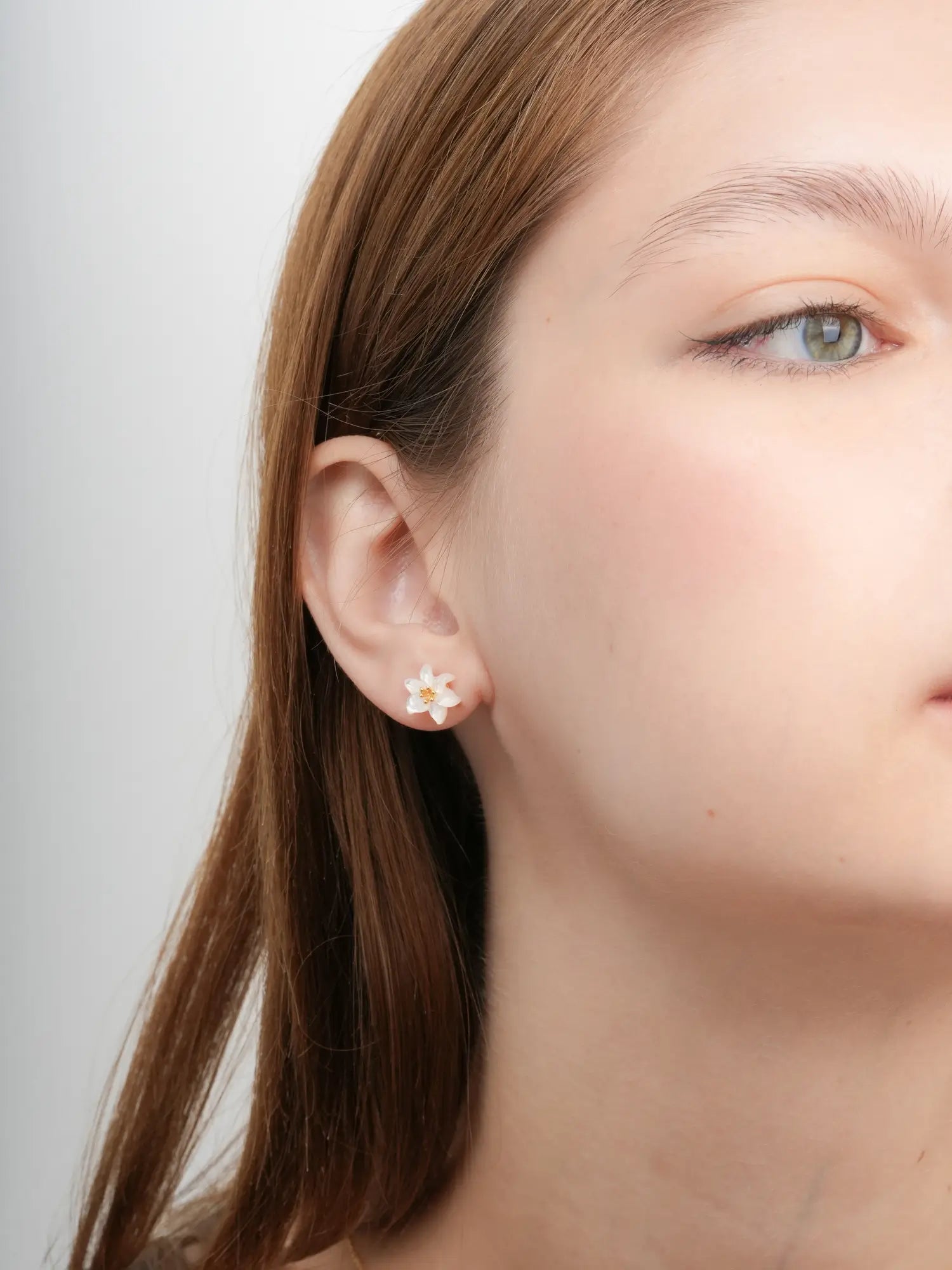 Carved Lily Stud Earrings