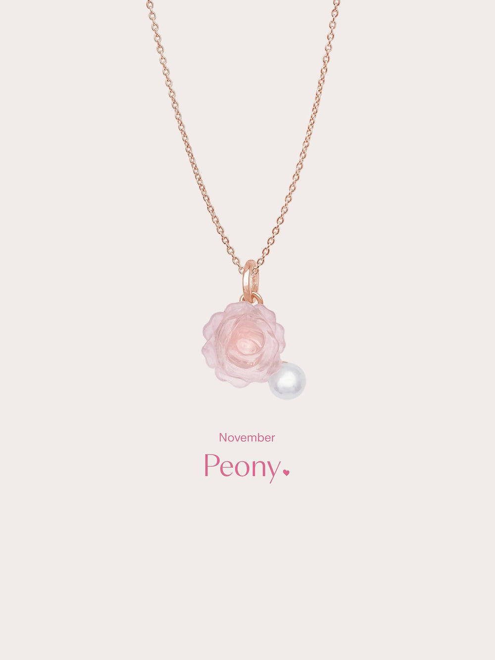 Carved Peony Necklace