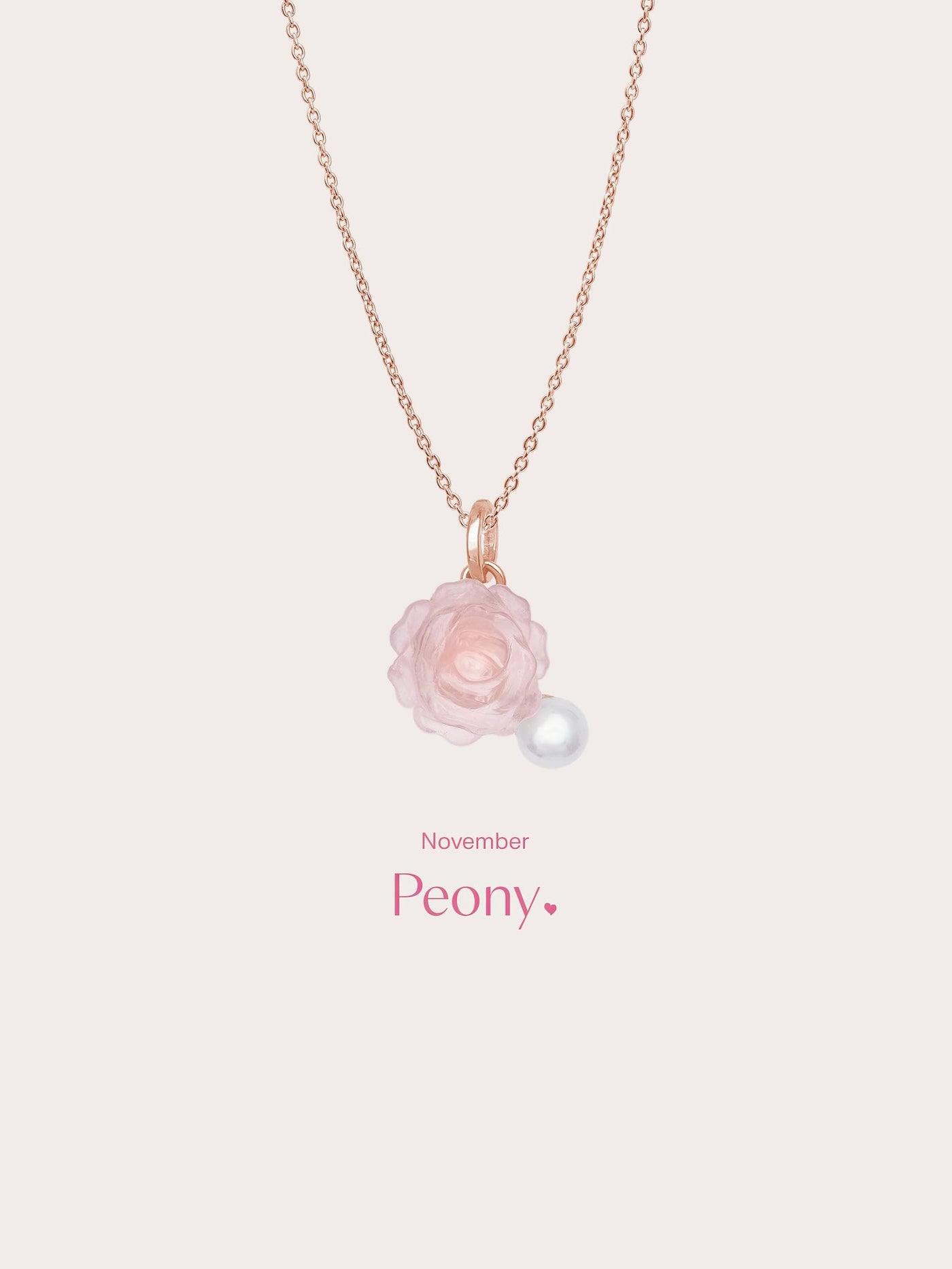 Carved Peony Necklace