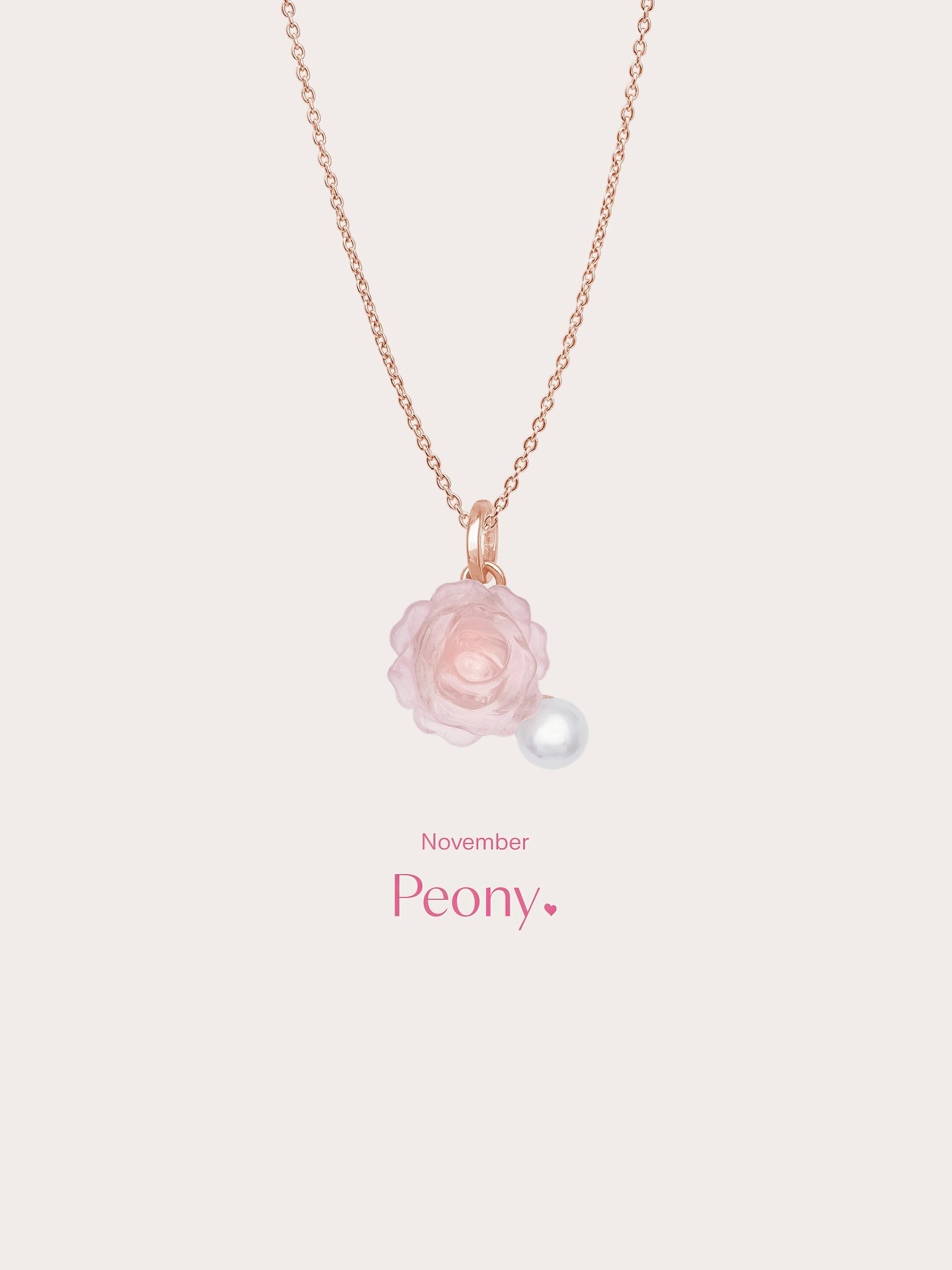 Carved Peony Necklace
