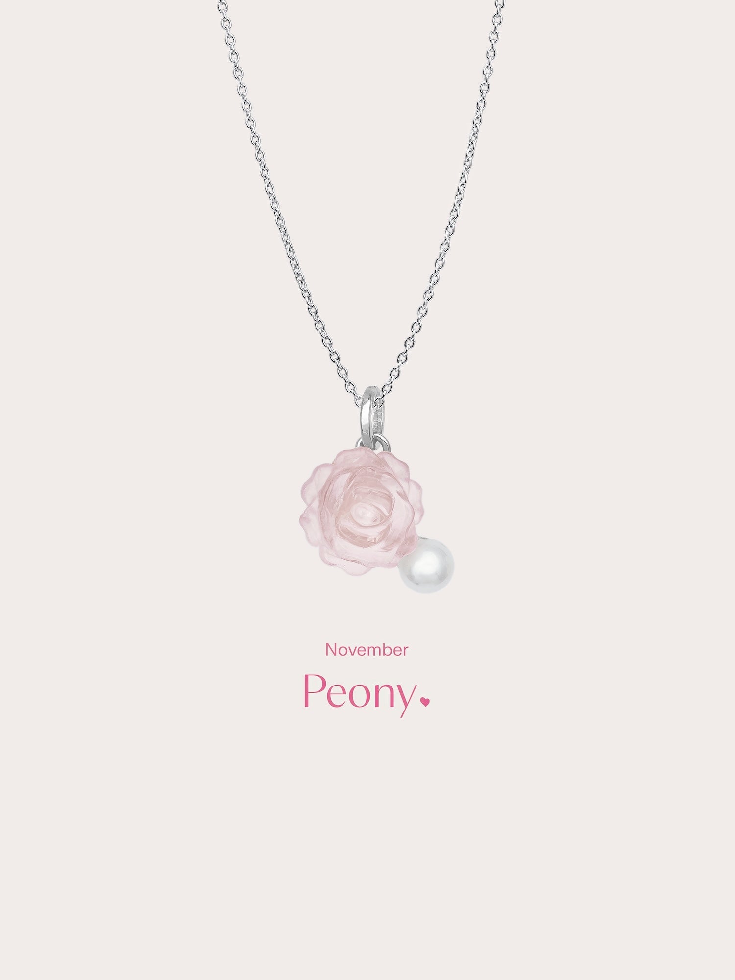 Carved Peony Necklace