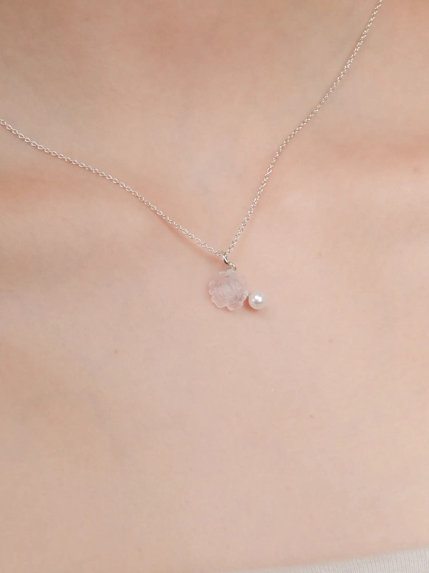 Carved Peony Necklace
