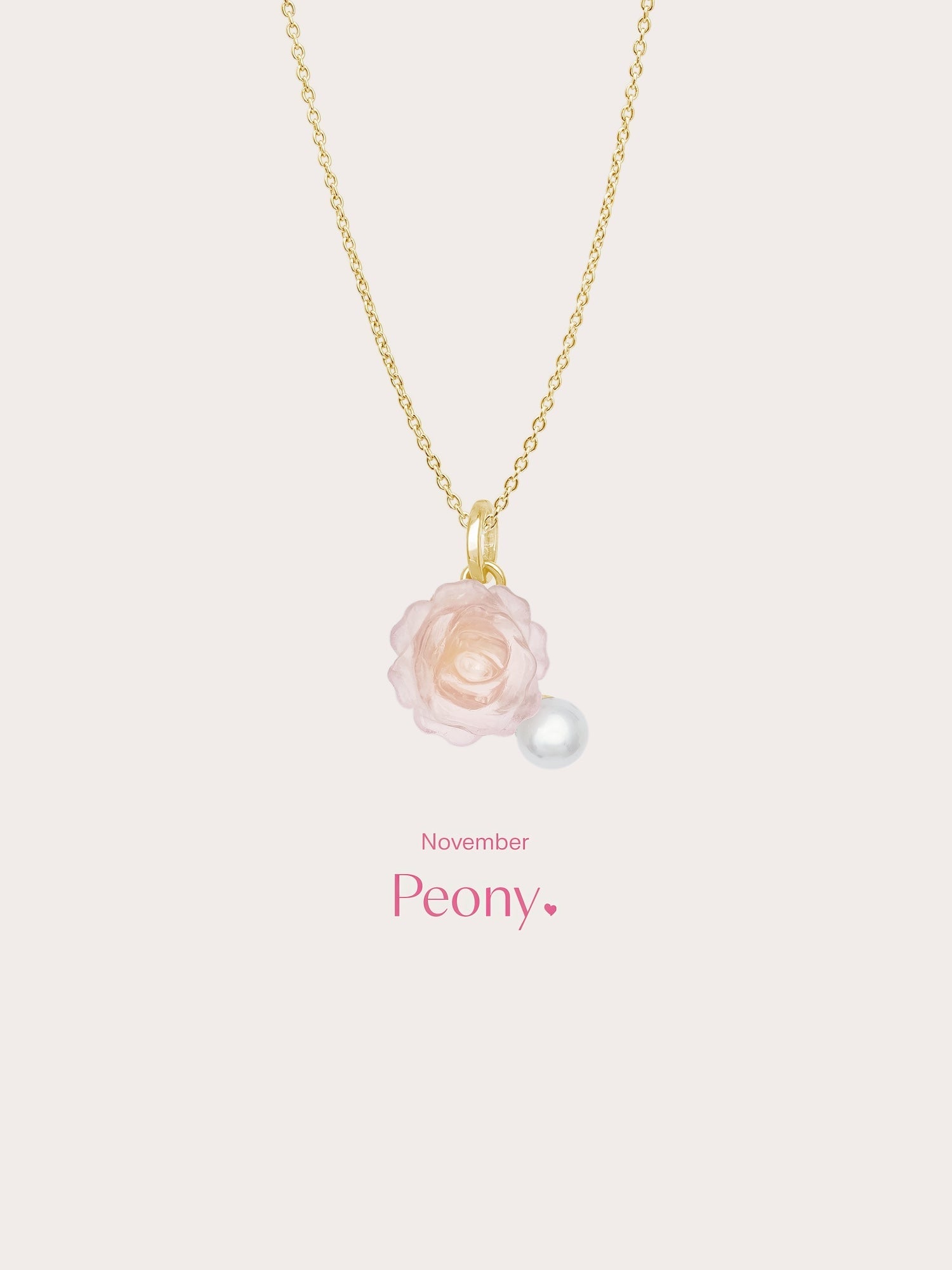 Carved Peony Necklace
