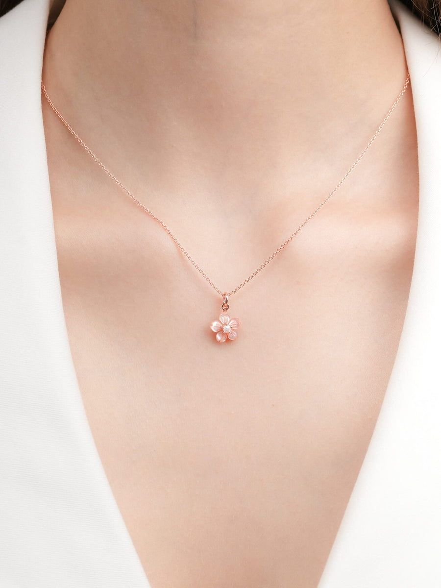 Carved Sakura Necklace