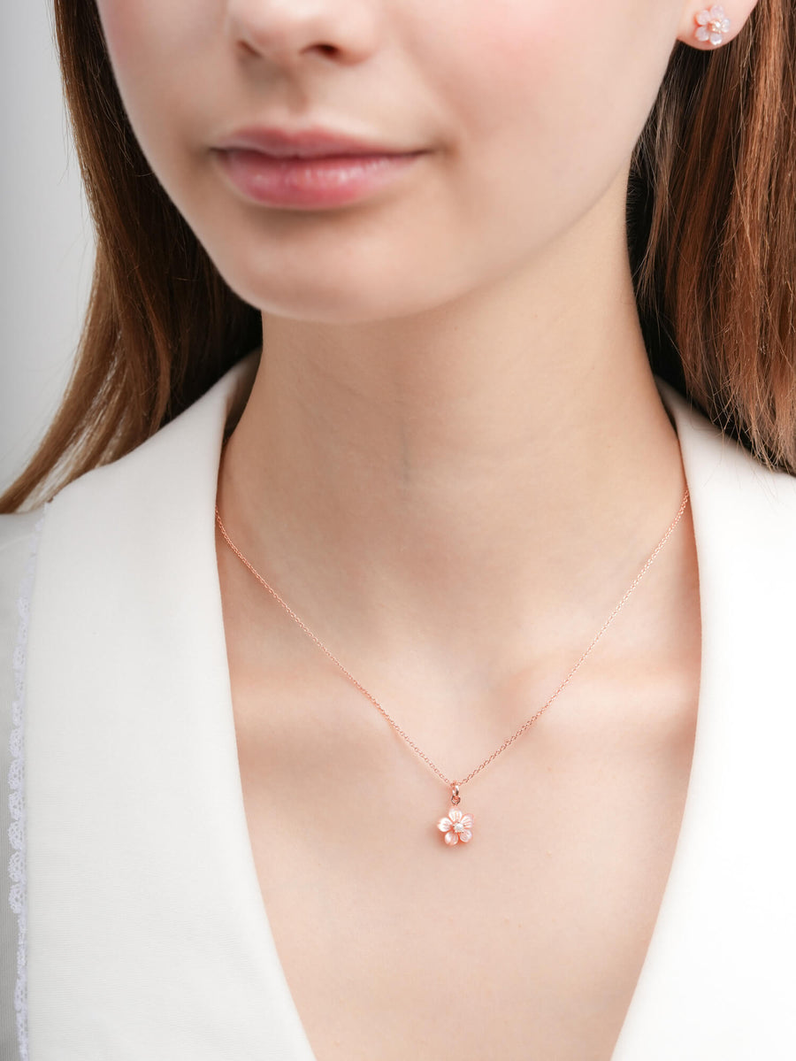 Carved Sakura Necklace
