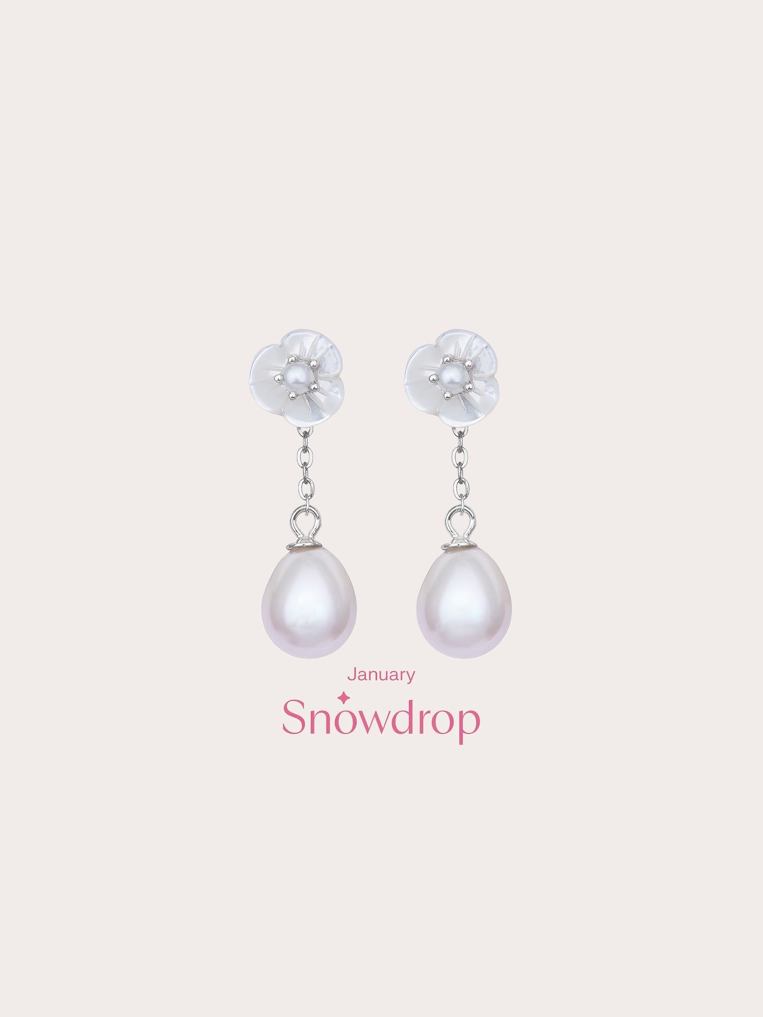 Carved Snowdrop Drop Earrings