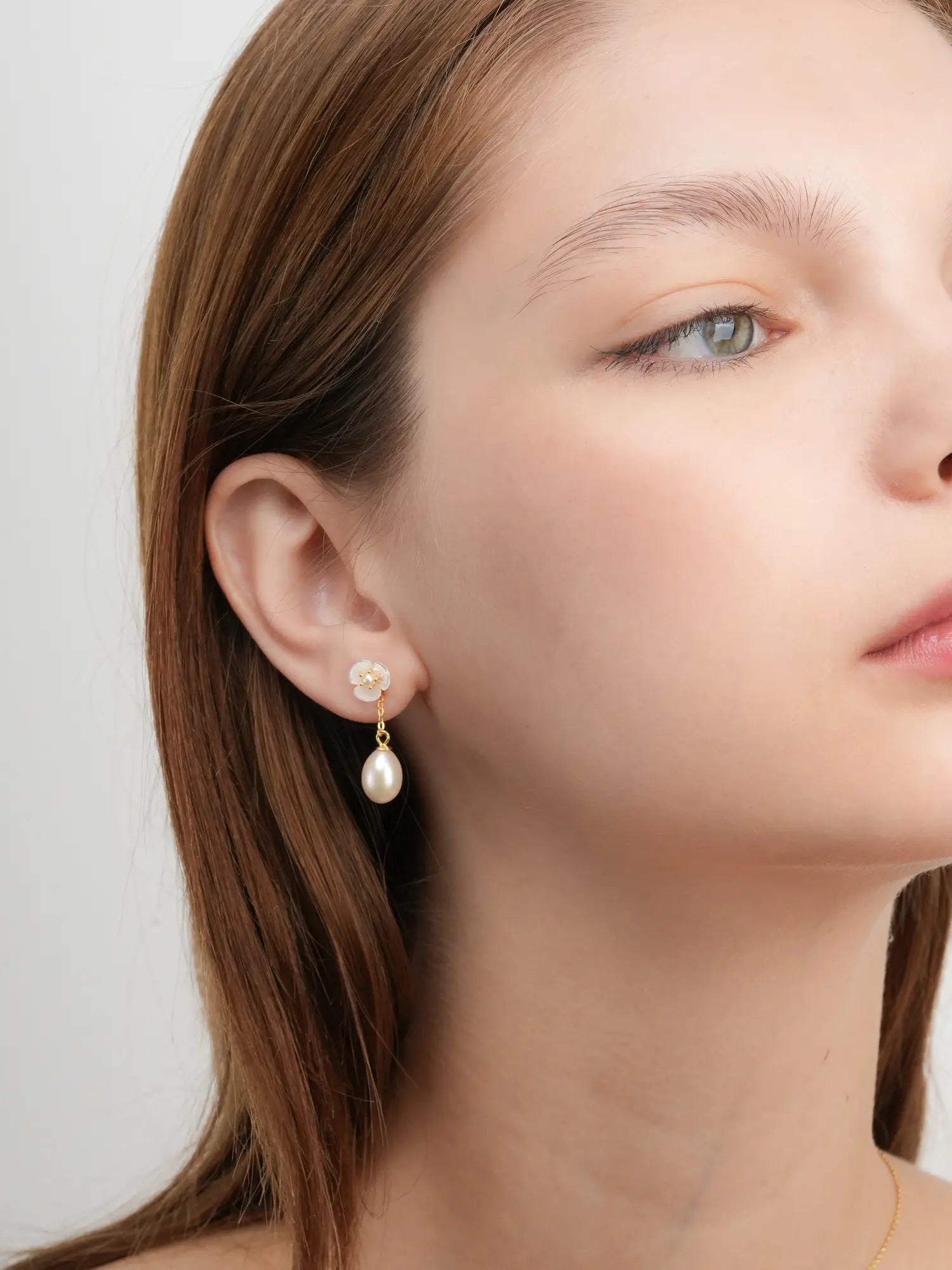 Carved Snowdrop Drop Earrings