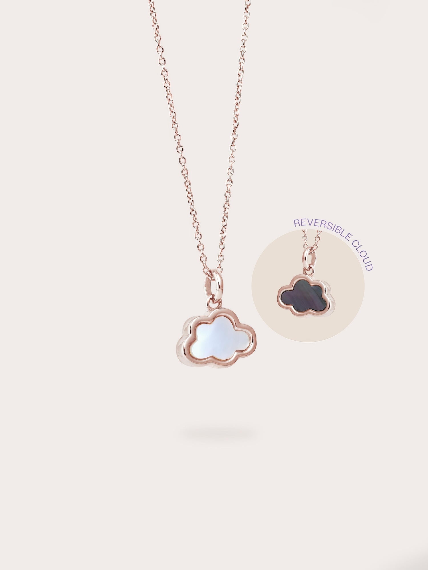 Mother of Pearl Cloud Reversible Necklace