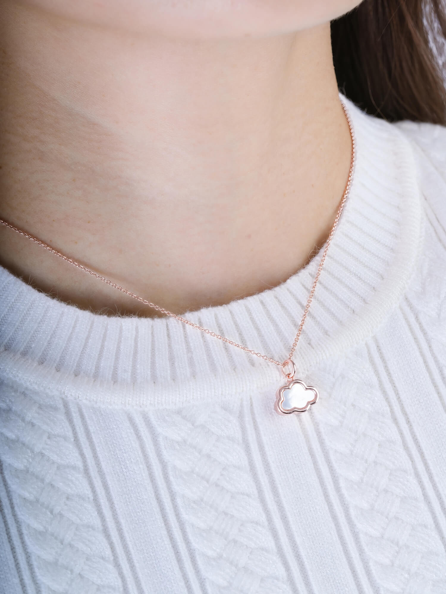 Mother of Pearl Cloud Reversible Necklace