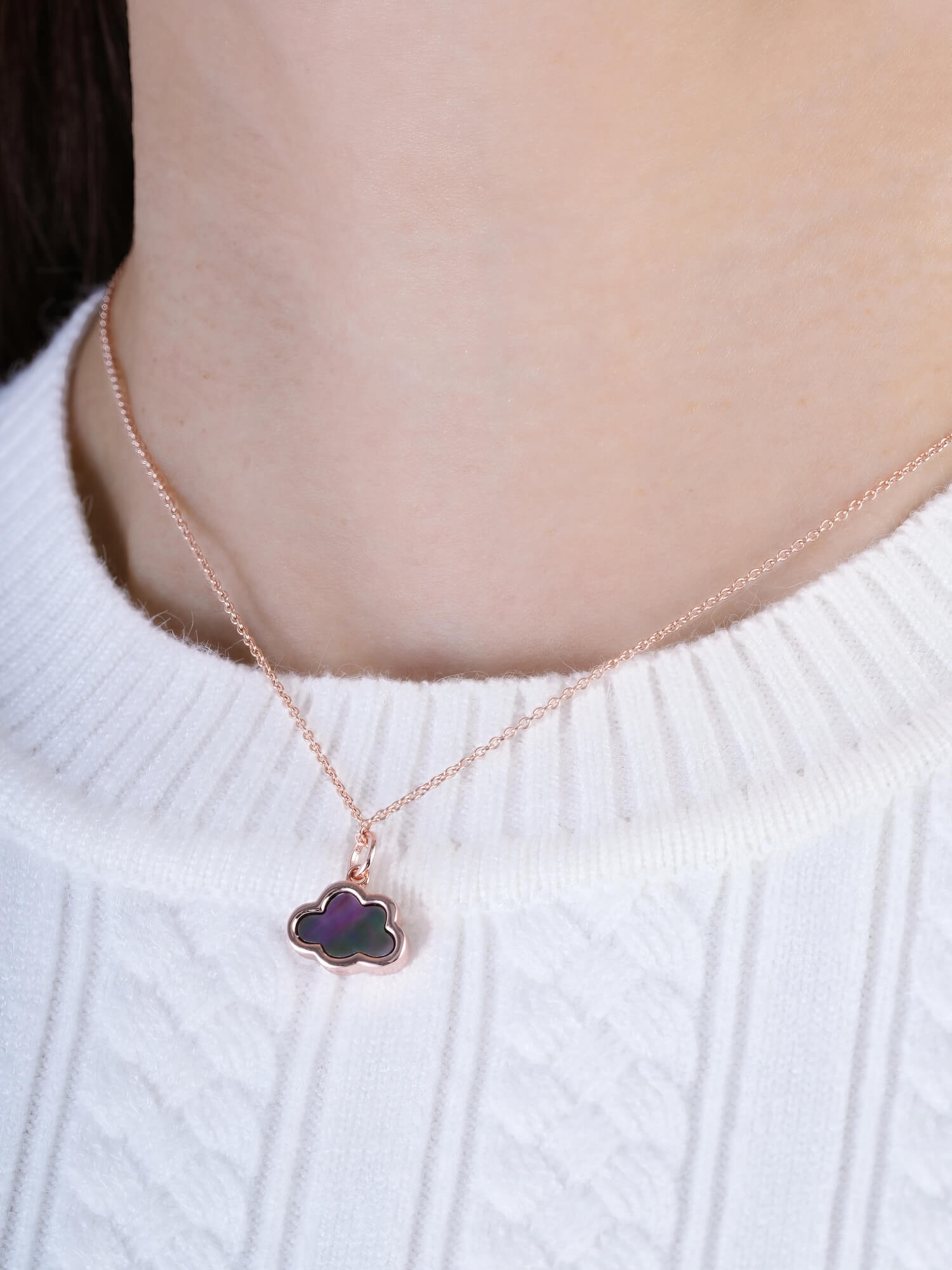 Mother of Pearl Cloud Reversible Necklace