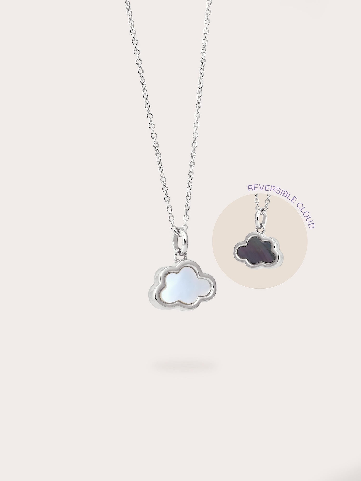 Mother of Pearl Cloud Reversible Necklace