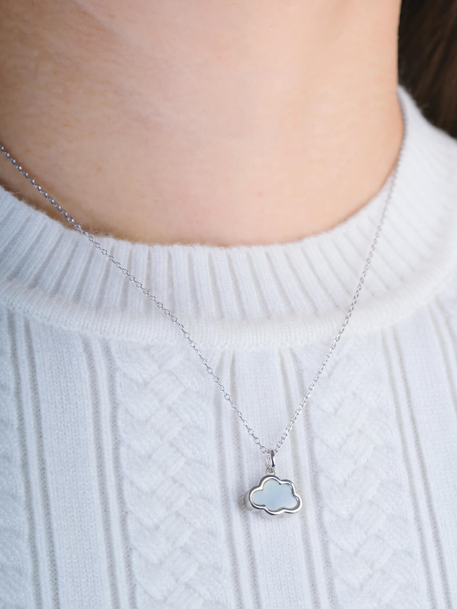 Mother of Pearl Cloud Reversible Necklace