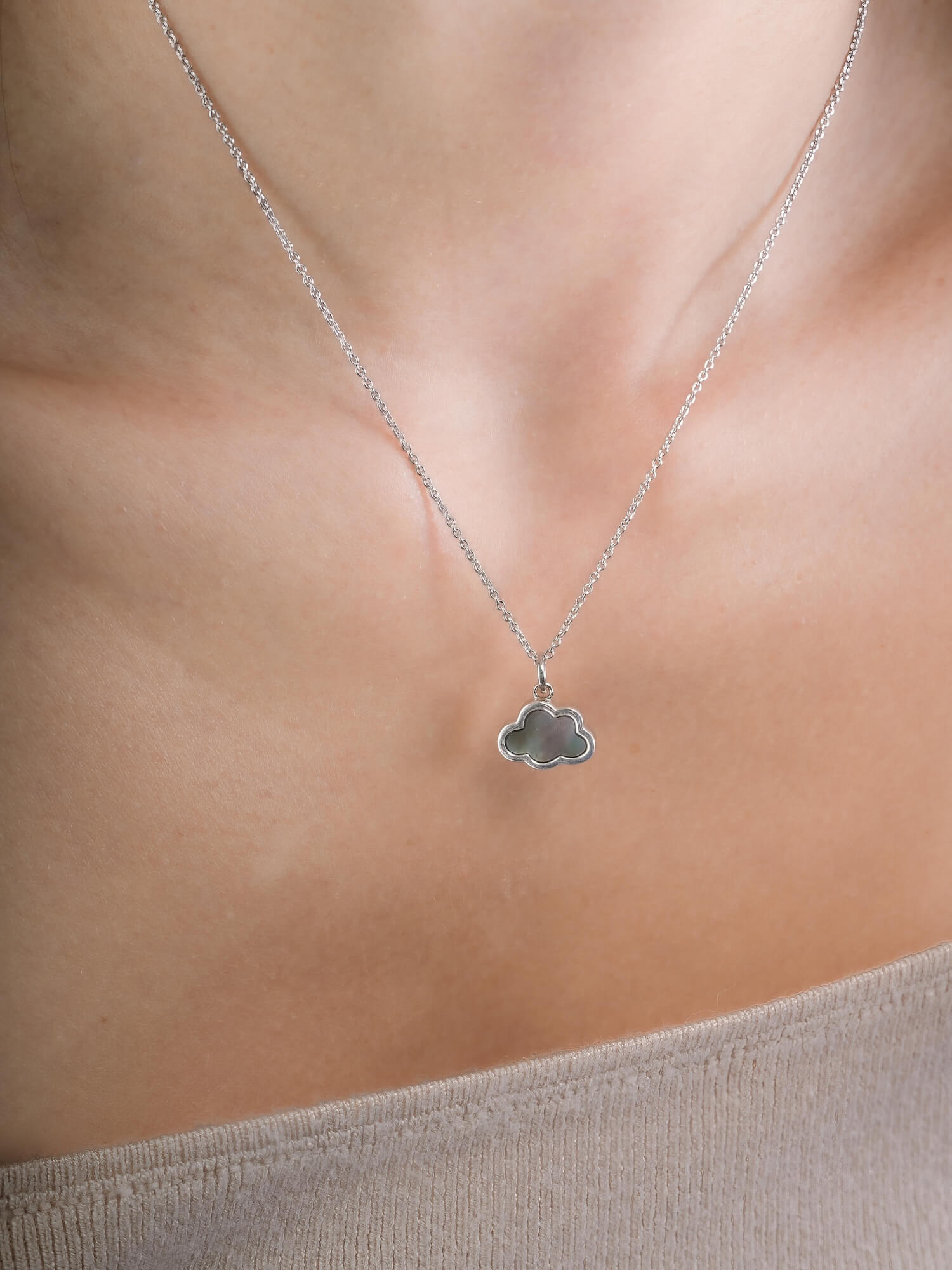 Mother of Pearl Cloud Reversible Necklace