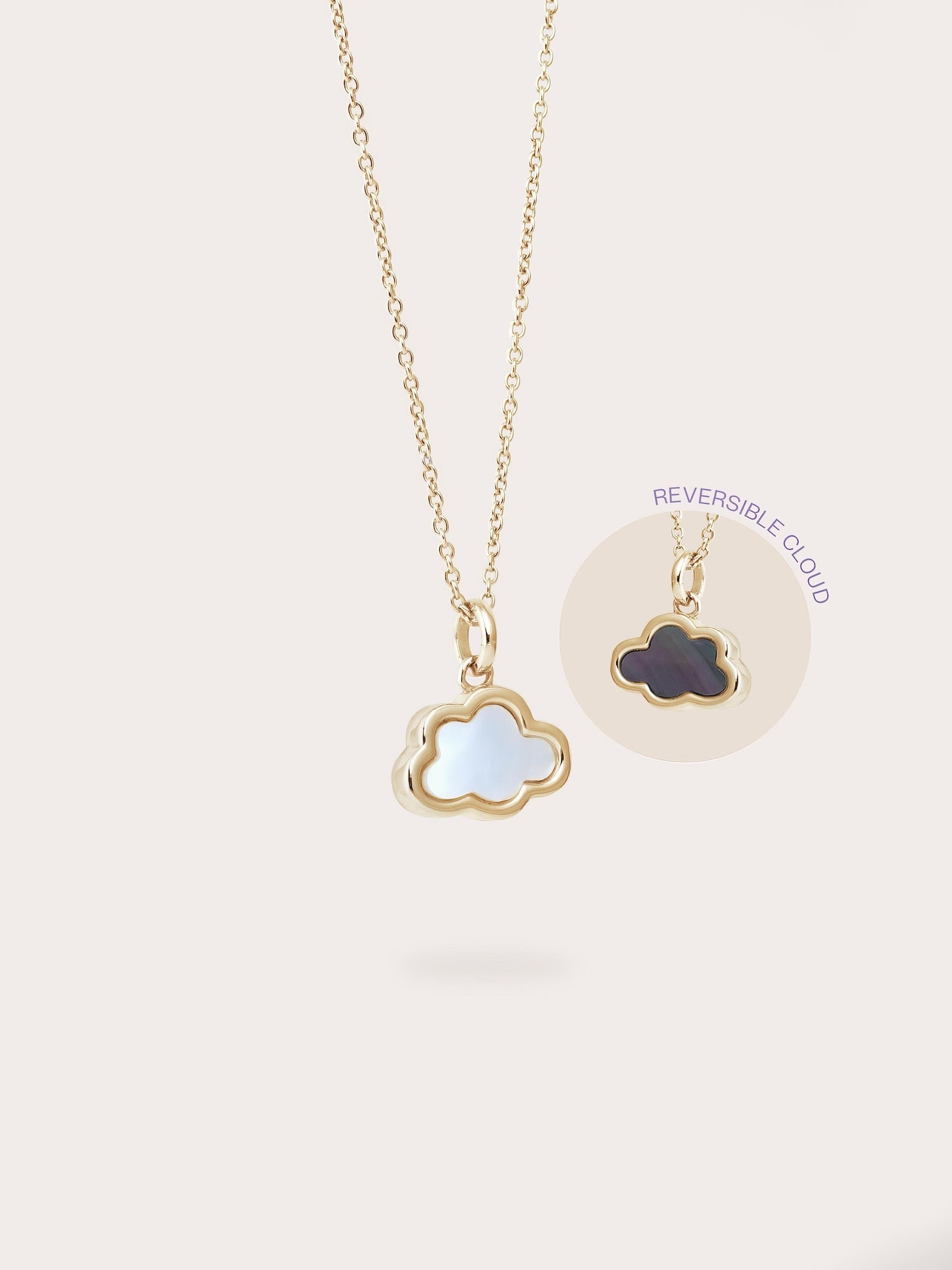 Mother of Pearl Cloud Reversible Necklace