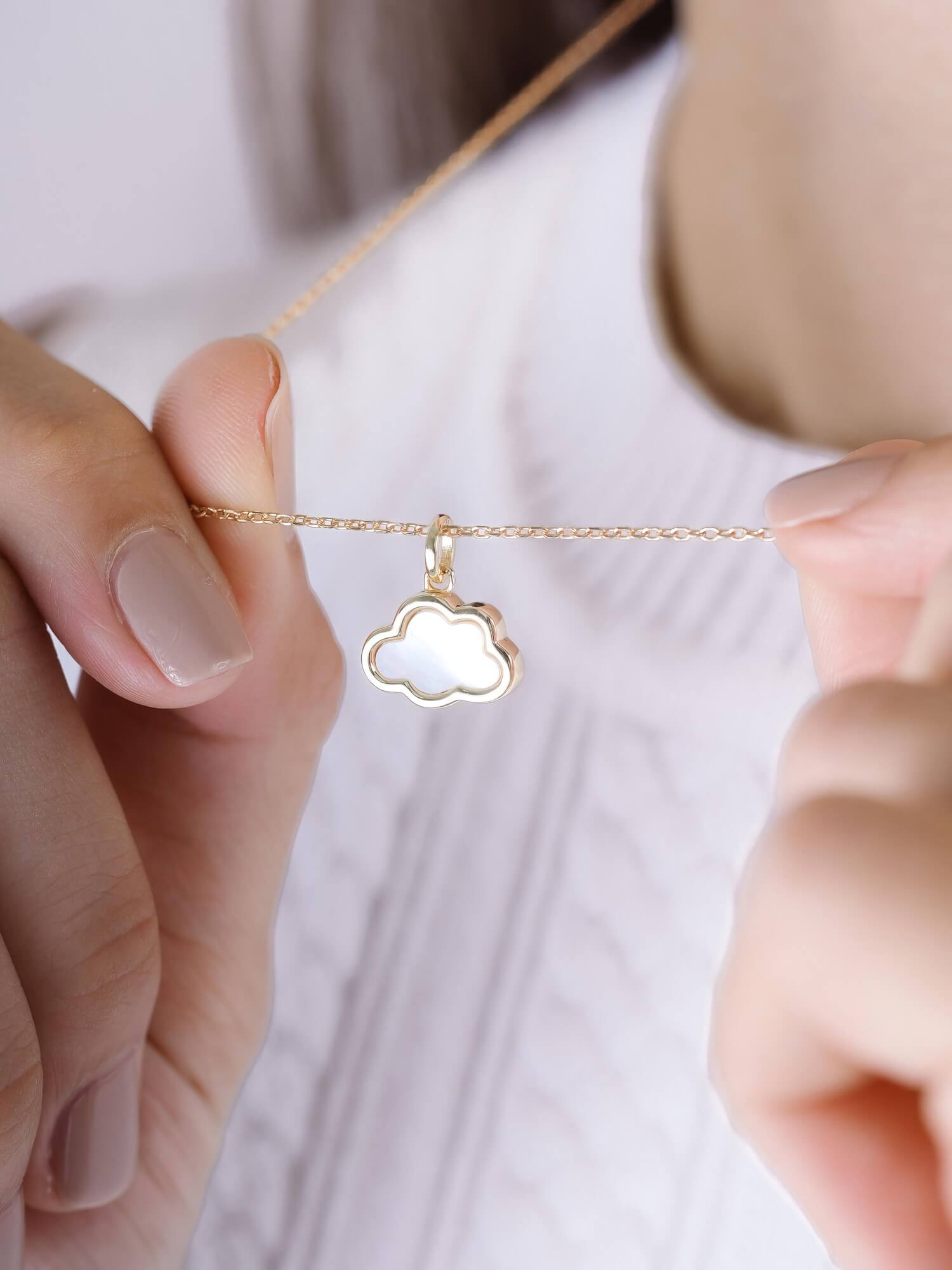 Mother of Pearl Cloud Reversible Necklace