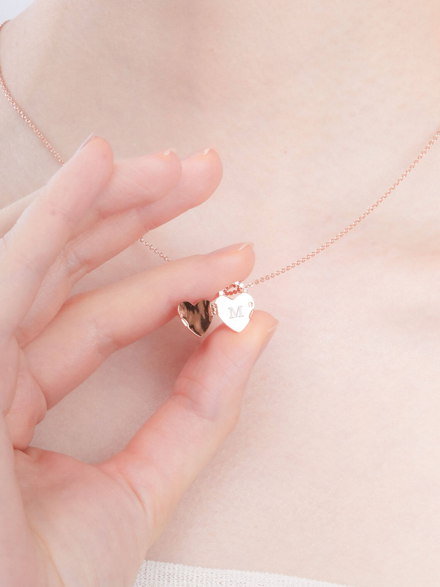 Clover Heart Locket Necklace