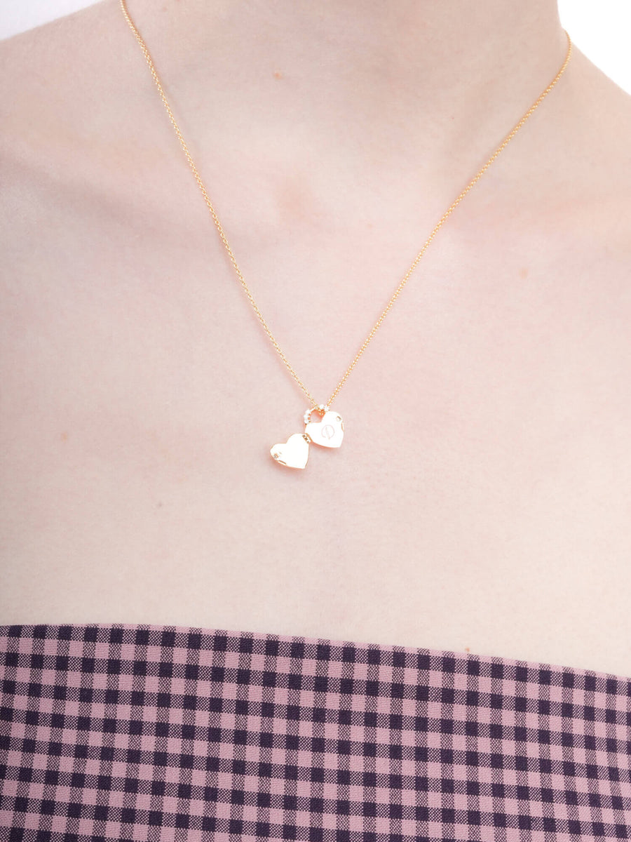 Clover Heart Locket Necklace