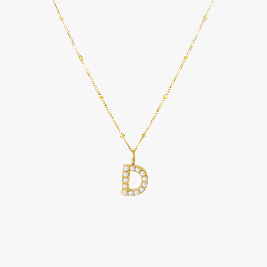 Pearl Initial Necklace