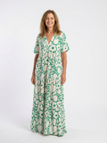 Zuleika | Short Sleeve V Neck Floral Midi Dress