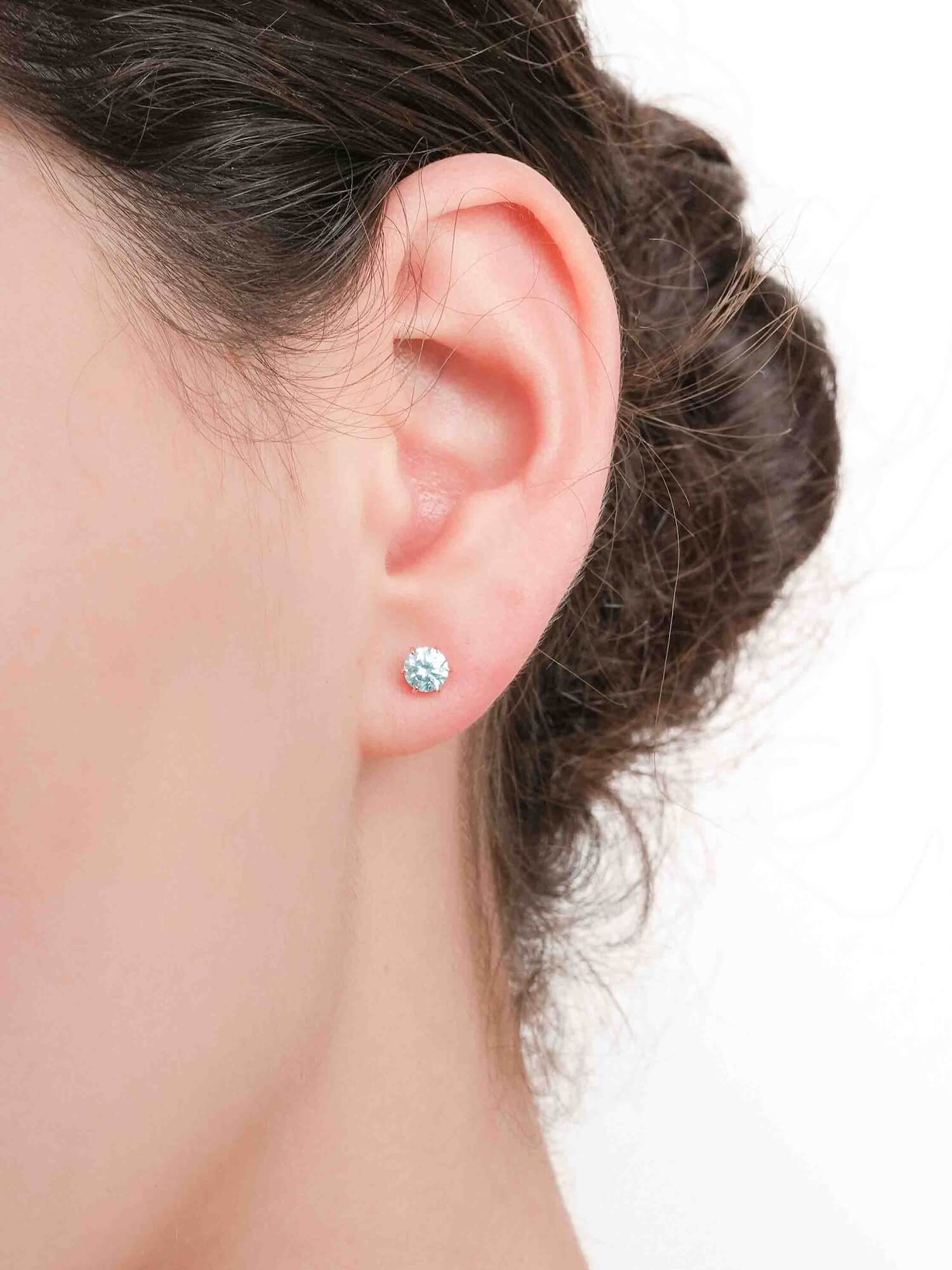 Glacier Blue Moissanite Stud Earrings (0.5ct)