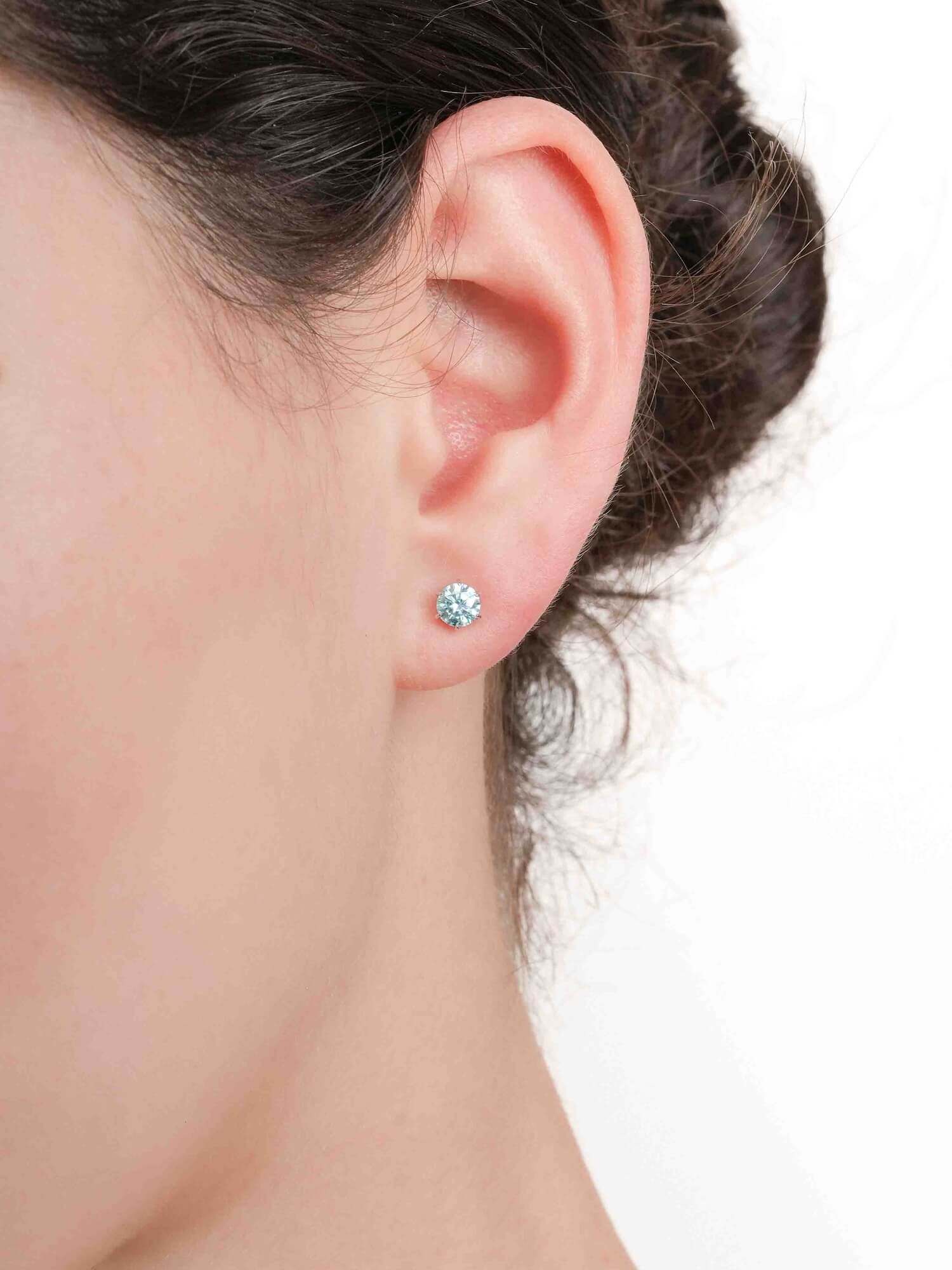 Glacier Blue Moissanite Stud Earrings (0.5ct)