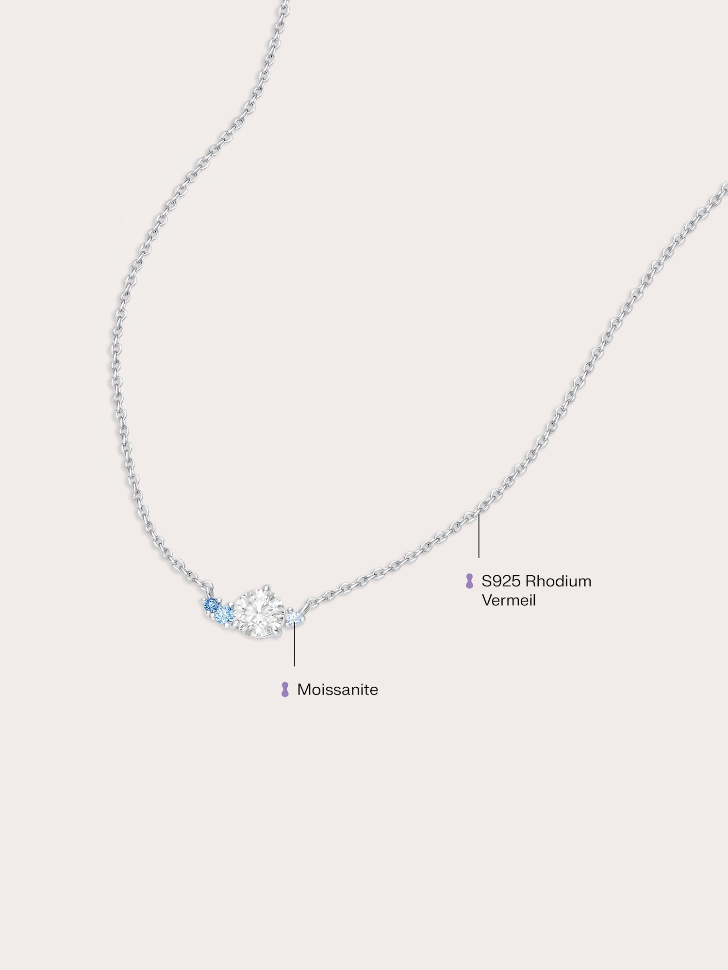 Glacier Moissanite Cluster Necklace
