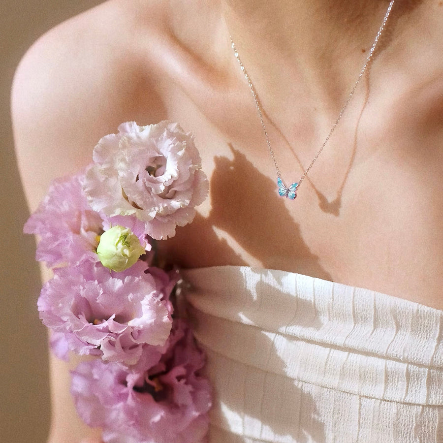 Dreamy Blue Butterfly Jewelry 2-in-1 Set