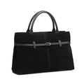 Retro Suede Structured Genuine Leather Tote Bag