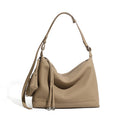 Minimalist Genuine Leather Large Capacity Commuter Tote Shoulder Bag
