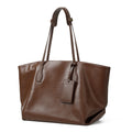 Large Vintage Leather Tote with Signature Luggage Tag