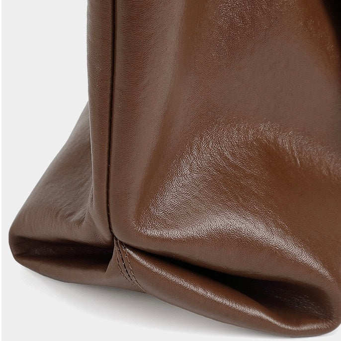 Large Vintage Leather Tote with Signature Luggage Tag
