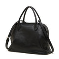 Grained Leather Dome Satchel with Dual Carry Options