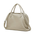 Grained Leather Dome Satchel with Dual Carry Options