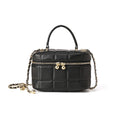 Women's Genuine Leather Textured Chain Shoulder Bag