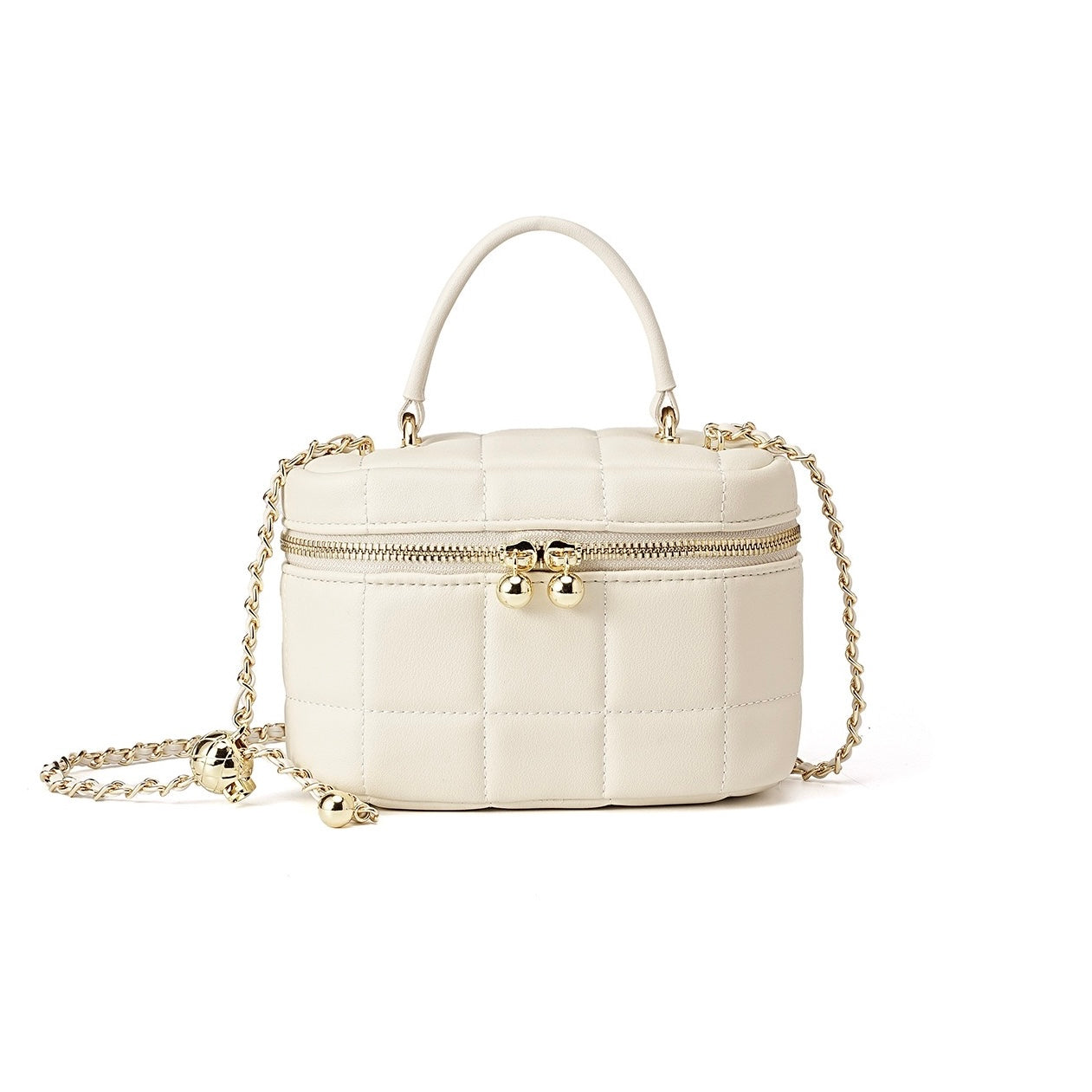Women's Genuine Leather Textured Chain Shoulder Bag